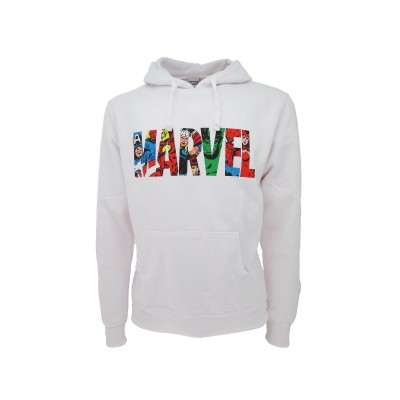 FELPA HOODIE MARVEL LOGO COMICS BIANCA