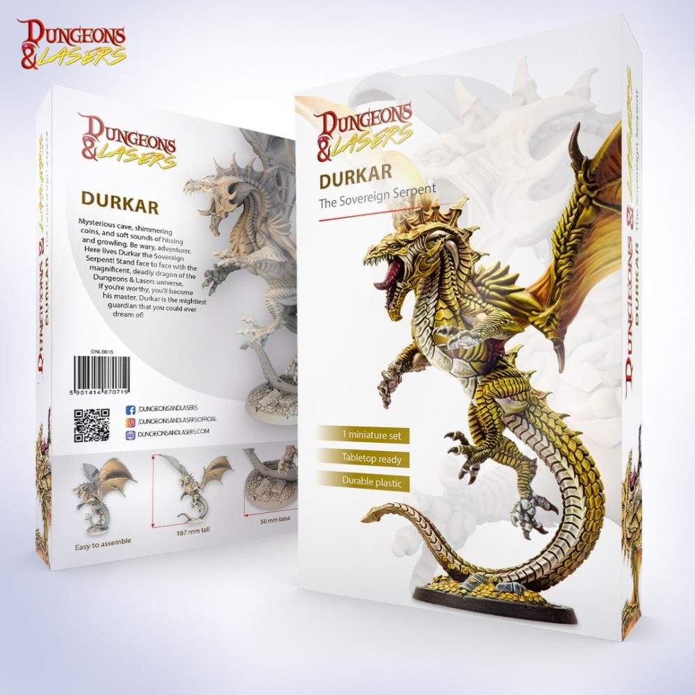 ARCHON STUDIO DUNGEONS AND LASERS DURKAN THE SOVEREIGN SERPENT XL SIZED MINIATURE