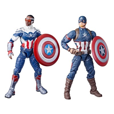 MARVEL LEGENDS CAPTAIN AMERICA SAM WILSON AND STEVE ROGERS ACTION FIGURE HASBRO
