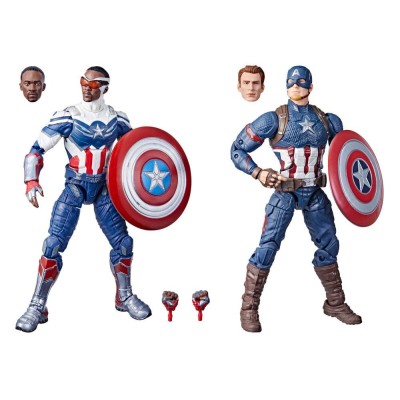 HASBRO MARVEL LEGENDS CAPTAIN AMERICA SAM WILSON AND STEVE ROGERS ACTION FIGURE