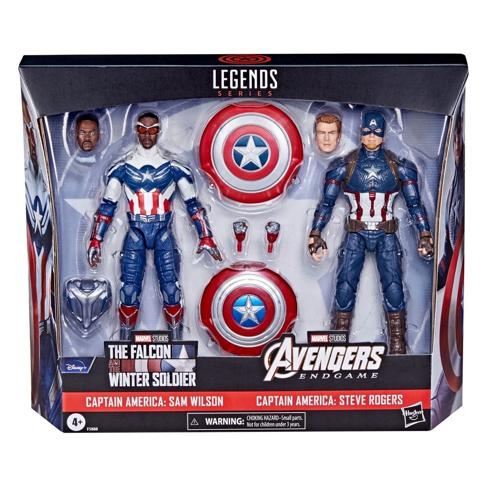 HASBRO MARVEL LEGENDS CAPTAIN AMERICA SAM WILSON AND STEVE ROGERS ACTION FIGURE