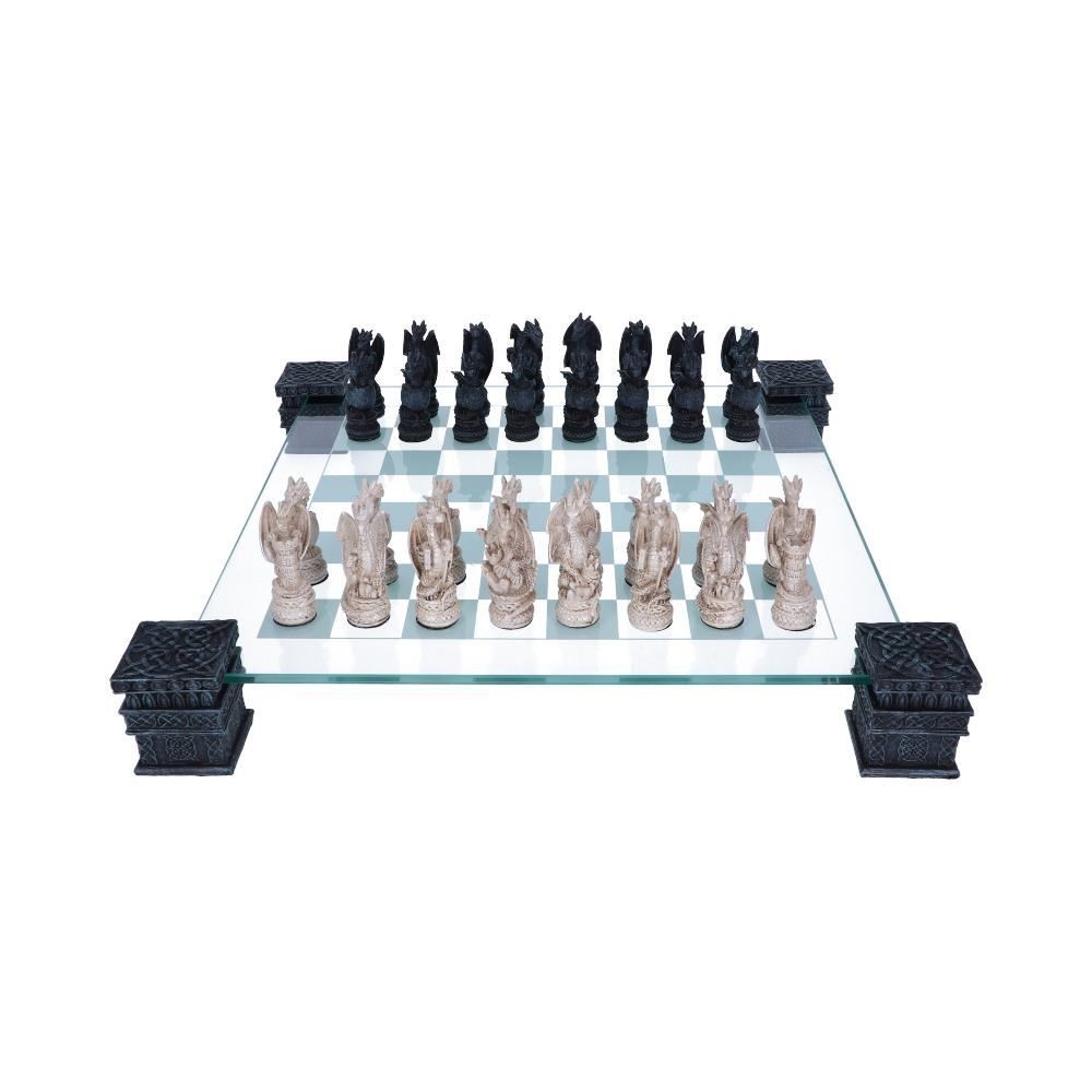 DRAGON CHESS SET SCACCHIERA IN RESINA E VETRO NEMESIS NOW
