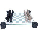 NEMESIS NOW GLASS AND RESIN DRAGON CHESS SET
