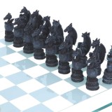 DRAGON CHESS SET SCACCHIERA IN RESINA E VETRO NEMESIS NOW