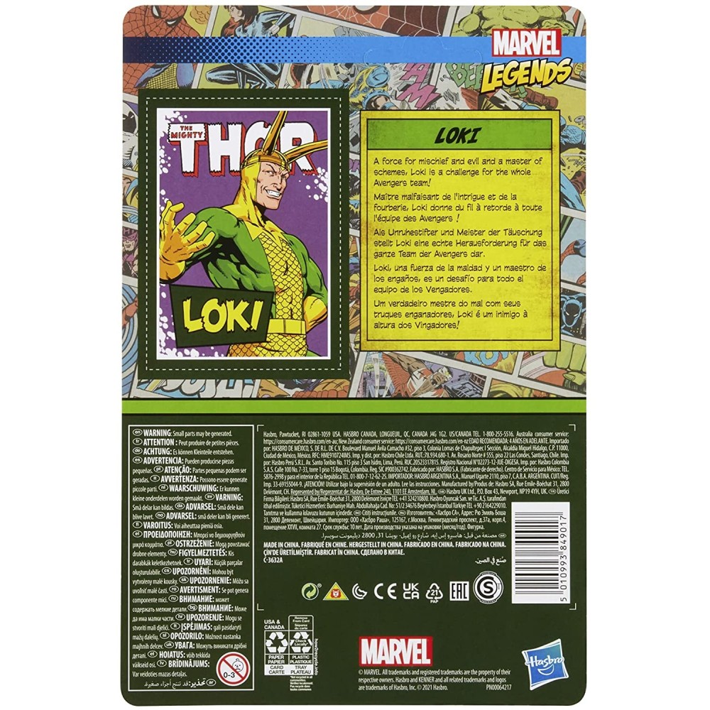 MARVEL LEGENDS RETRO COLLECTION LOKI ACTION FIGURE HASBRO