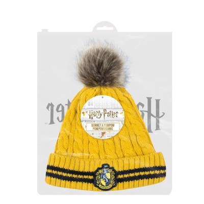 CINEREPLICAS HARRY POTTER HUFFLEPUFF TASSOROSSO POMPOM BEANIE