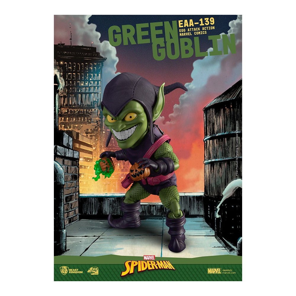 MARVEL COMICS SPIDER-MAN GREEN GOBLIN EGG ATTACK ACTION FIGURE BEAST KINGDOM