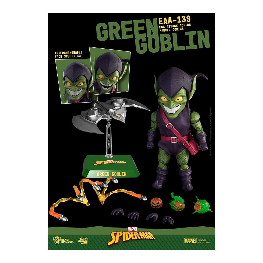MARVEL COMICS SPIDER-MAN GREEN GOBLIN EGG ATTACK ACTION FIGURE BEAST KINGDOM