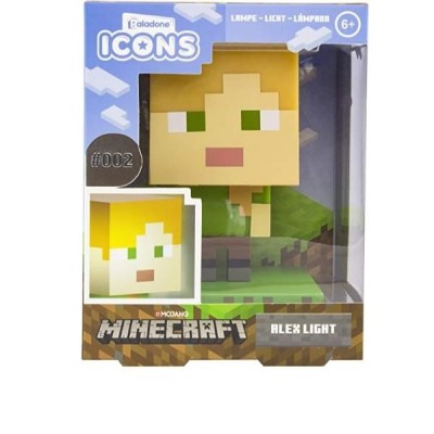 PALADONE PRODUCTS MINECRAFT 3D LAMP ICON ALEX LIGHT 10CM FIGURE