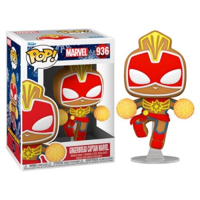 FUNKO POP! MARVEL GINGERBREAD CAPTAIN MARVEL BOBBLE HEAD FIGURE FUNKO
