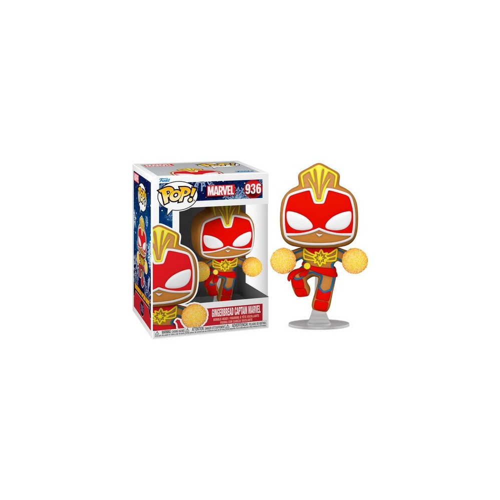 FUNKO POP! MARVEL GINGERBREAD CAPTAIN MARVEL BOBBLE HEAD FIGURE FUNKO