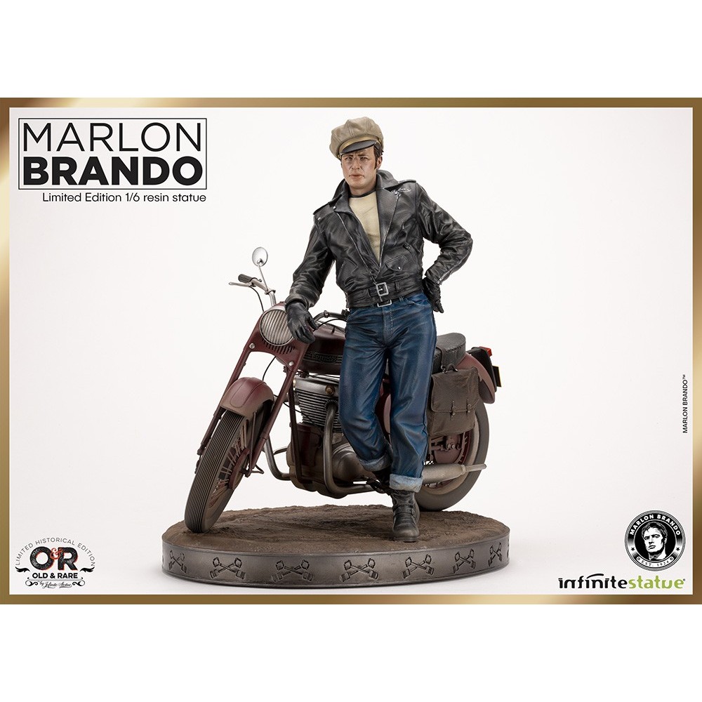 MARLON BRANDO WITH BIKE STATUA 1/6 OLD AND RARE RESINA FIGURE INFINITE STATUE