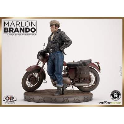 MARLON BRANDO WITH BIKE STATUA 1/6 OLD AND RARE RESINA FIGURE INFINITE STATUE