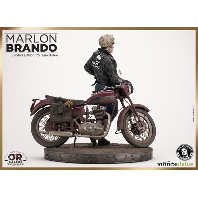 MARLON BRANDO WITH BIKE STATUA 1/6 OLD AND RARE RESINA FIGURE INFINITE STATUE