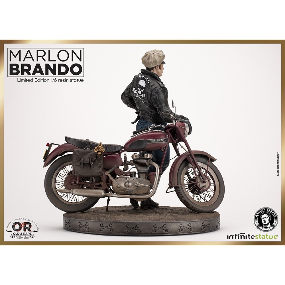 INFINITE STATUE MARLON BRANDO WITH BIKE STATUE 1/6 OLD AND RARE RESIN FIGURE