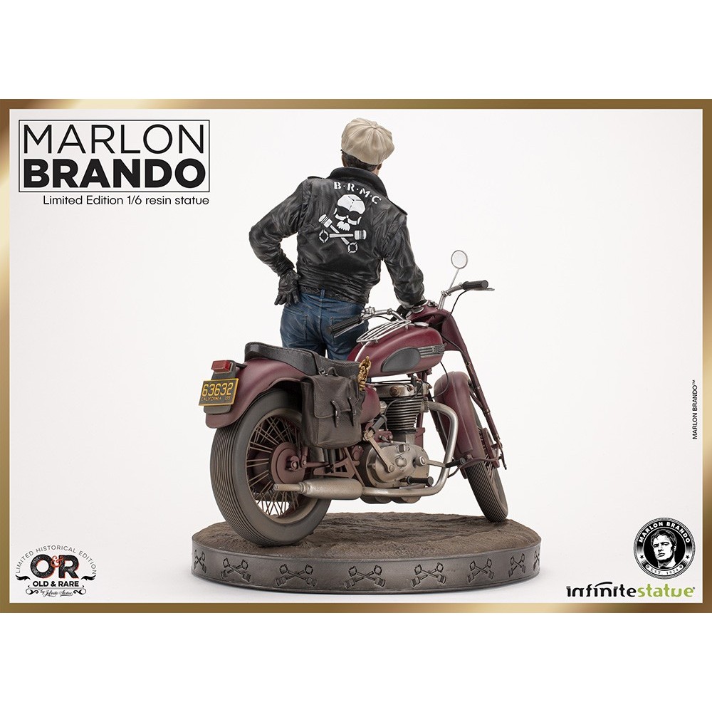 MARLON BRANDO WITH BIKE STATUA 1/6 OLD AND RARE RESINA FIGURE INFINITE STATUE