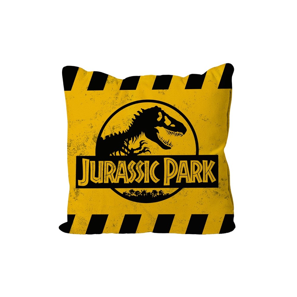 SD TOYS JURASSIC PARK CAUTION LOGO CUSHION PILLOW