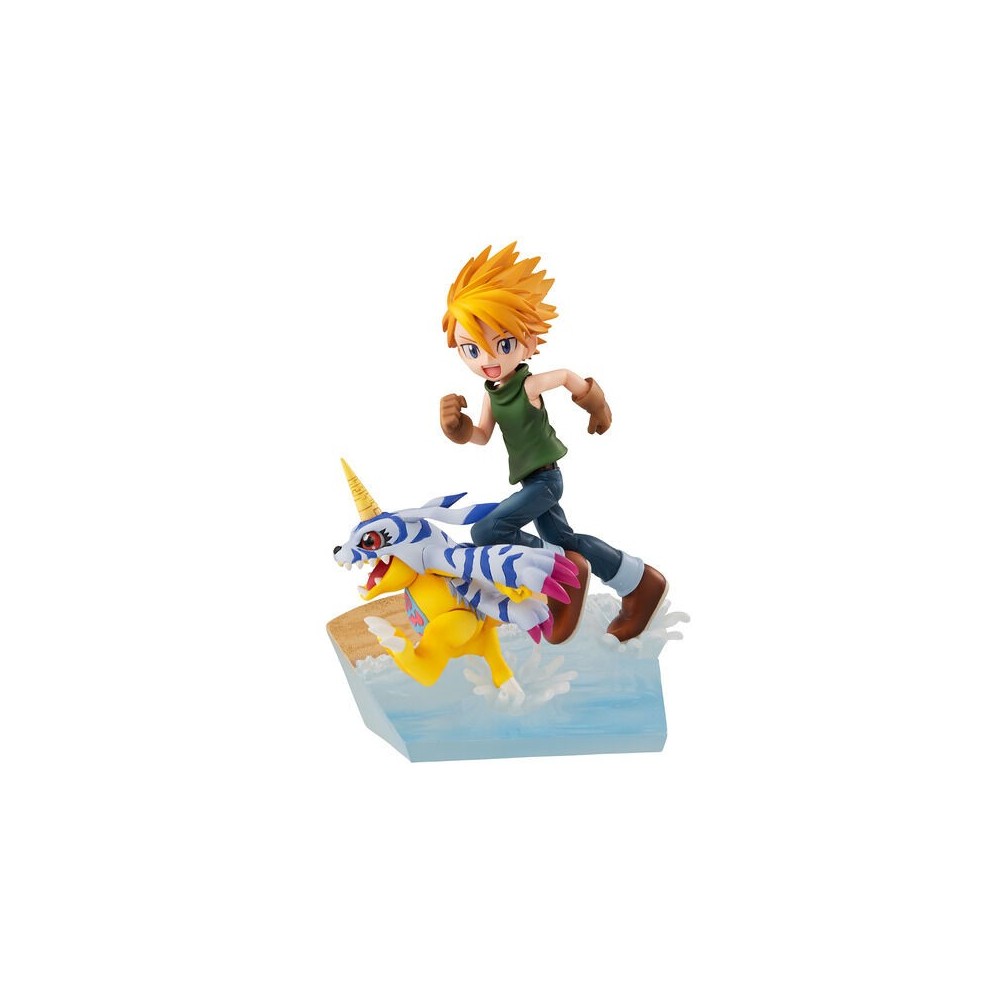 DIGIMON ADVENTURE YAMATO ISHIDA AND GABUMON GEM STATUA FIGURE MEGAHOUSE