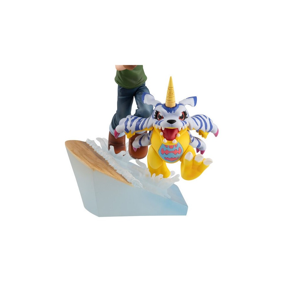 DIGIMON ADVENTURE YAMATO ISHIDA AND GABUMON GEM STATUA FIGURE MEGAHOUSE
