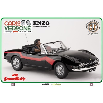 UN SACCO BELLO ENZO SU FIAT DINO SPIDER 1/18 SCALE FIGURE REPLICA INFINITE STATUE