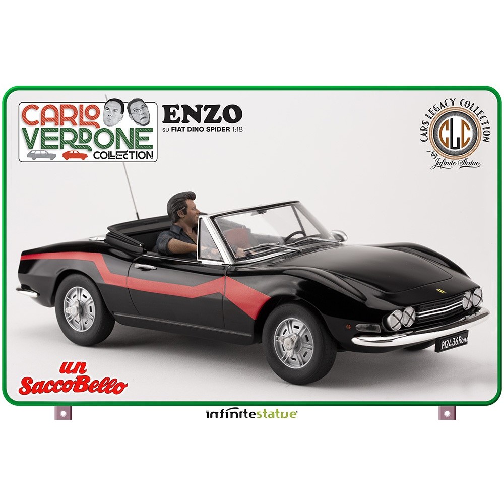 INFINITE STATUE UN SACCO BELLO ENZO SU FIAT DINO SPIDER 1/18 SCALE FIGURE REPLICA