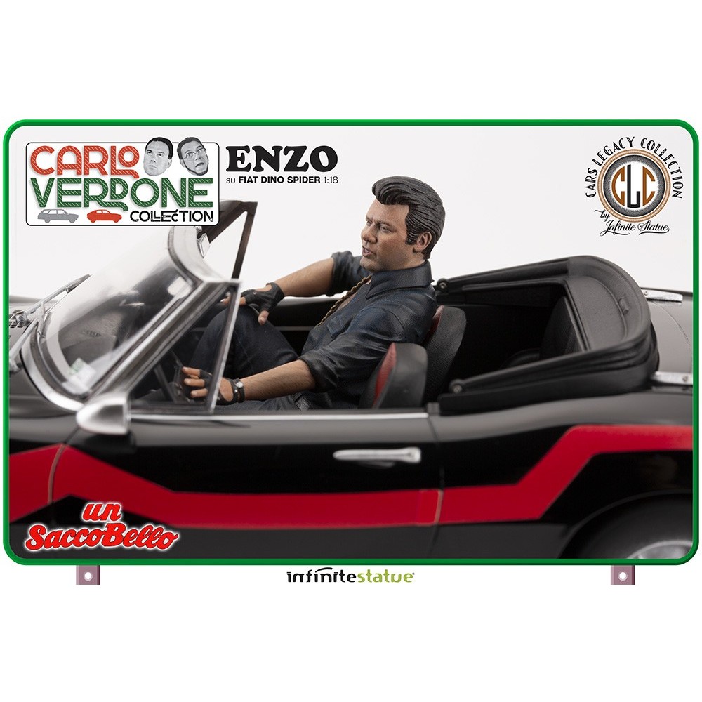 INFINITE STATUE UN SACCO BELLO ENZO SU FIAT DINO SPIDER 1/18 SCALE FIGURE REPLICA