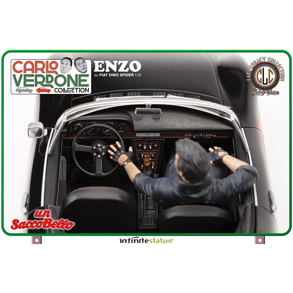 INFINITE STATUE UN SACCO BELLO ENZO SU FIAT DINO SPIDER 1/18 SCALE FIGURE REPLICA