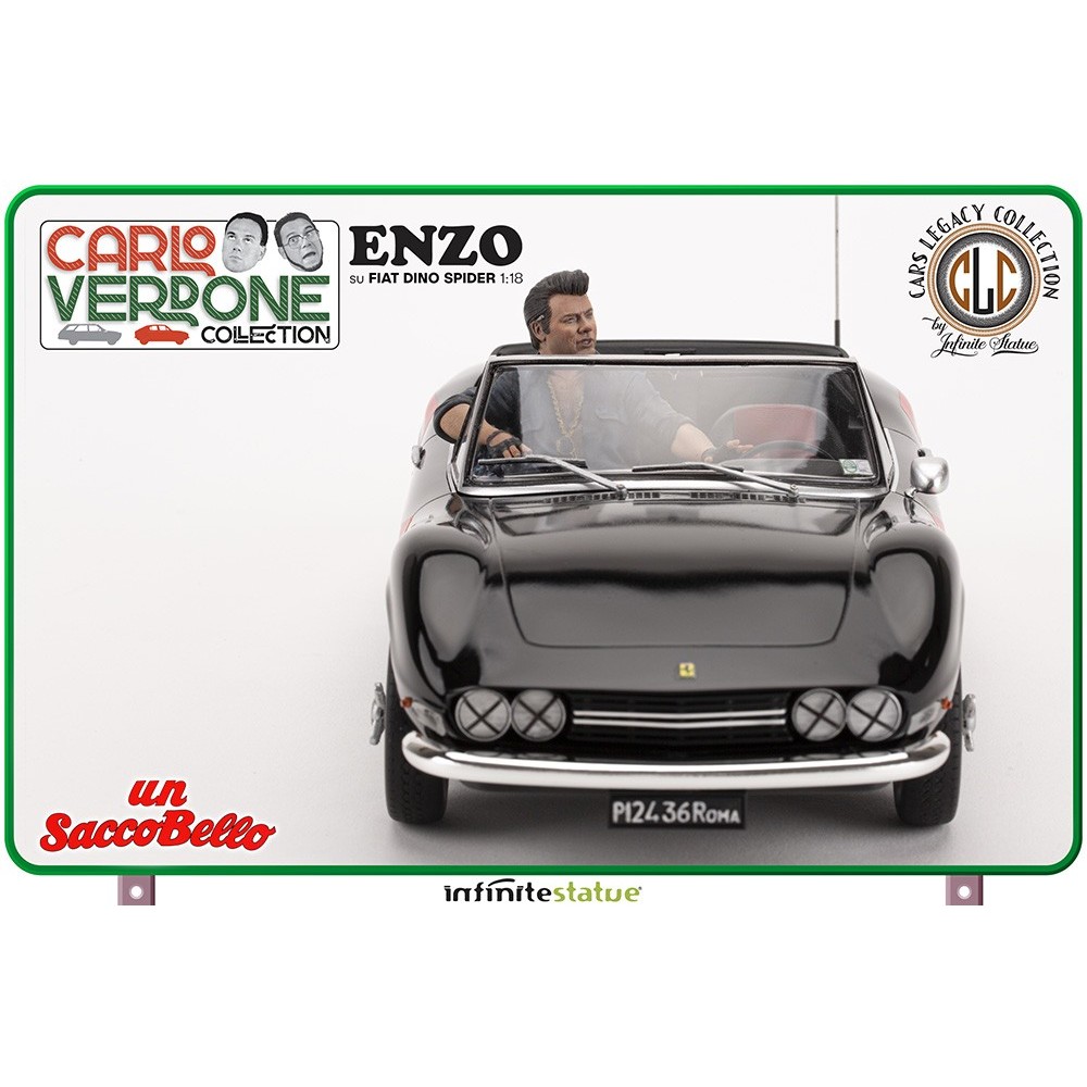 INFINITE STATUE UN SACCO BELLO ENZO SU FIAT DINO SPIDER 1/18 SCALE FIGURE REPLICA