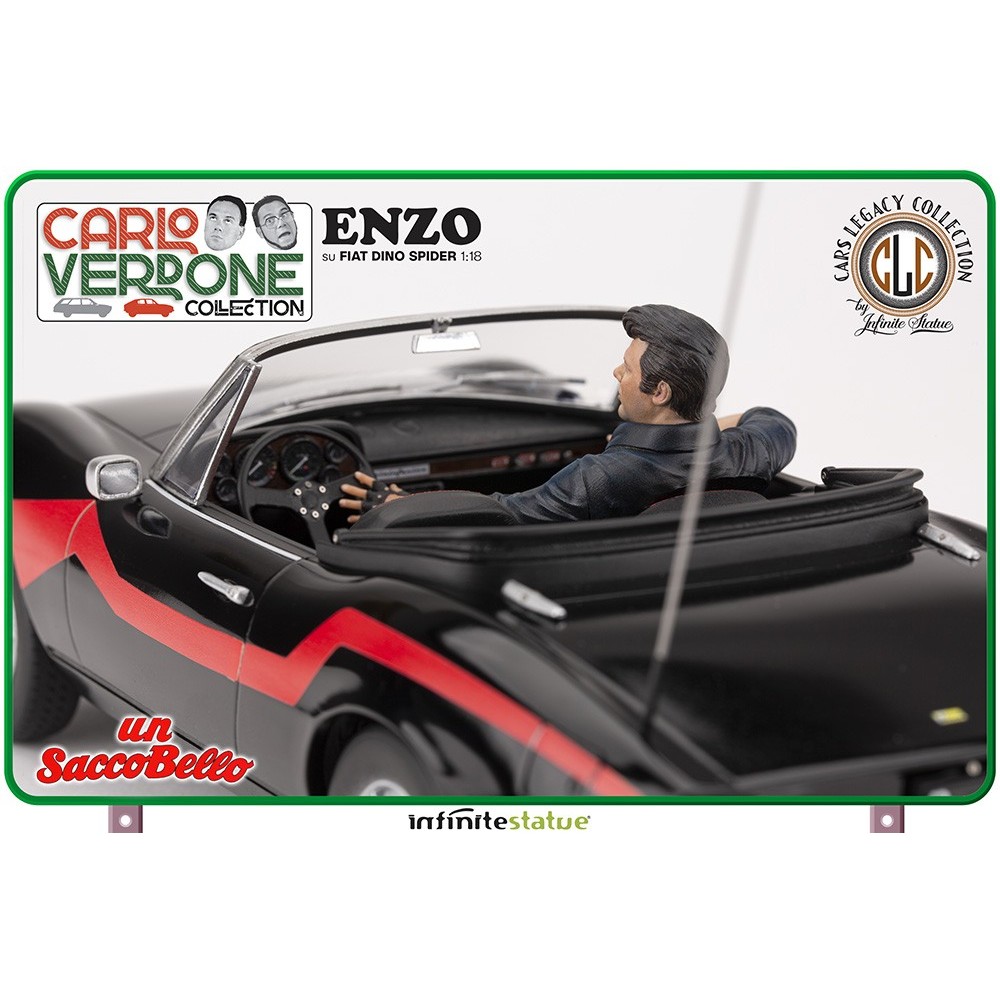 INFINITE STATUE UN SACCO BELLO ENZO SU FIAT DINO SPIDER 1/18 SCALE FIGURE REPLICA