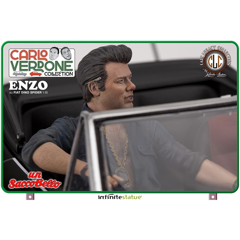 INFINITE STATUE UN SACCO BELLO ENZO SU FIAT DINO SPIDER 1/18 SCALE FIGURE REPLICA