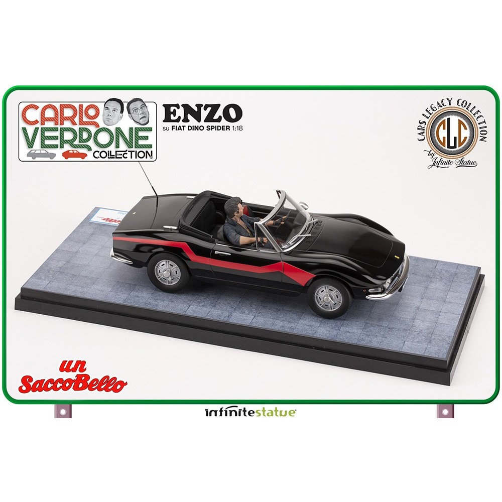 INFINITE STATUE UN SACCO BELLO ENZO SU FIAT DINO SPIDER 1/18 SCALE FIGURE REPLICA