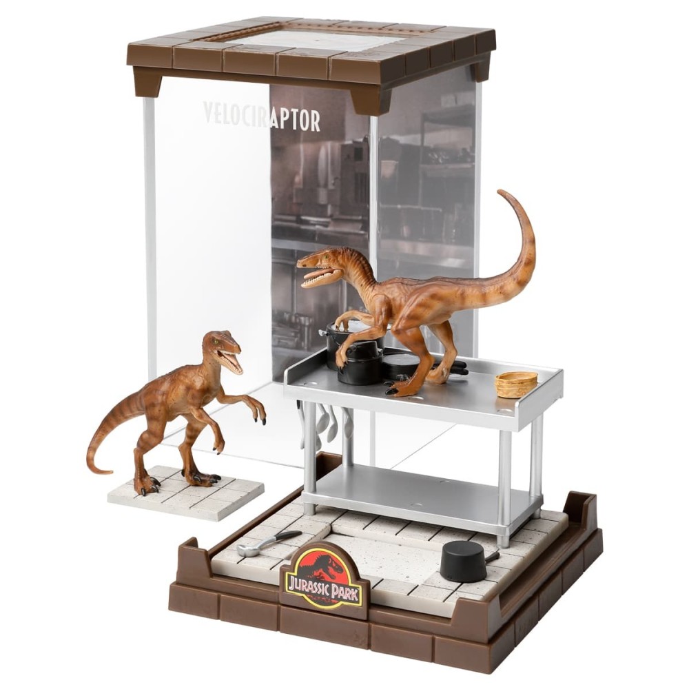 NOBLE COLLECTIONS JURASSIC PARK VELOCIRAPTOR DIORAMA STATUE FIGURE