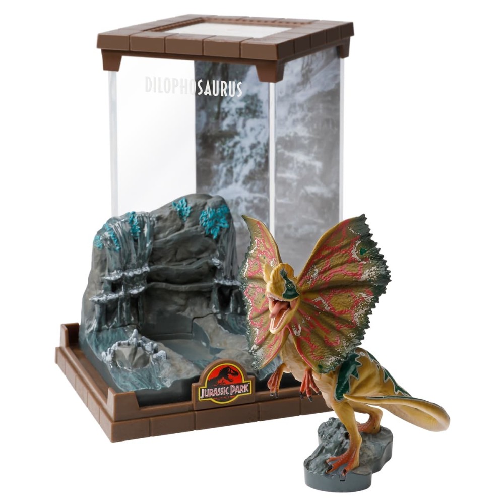 JURASSIC PARK DILOPHOSAURUS DIORAMA STATUA FIGURE NOBLE COLLECTIONS