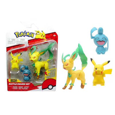POKEMON BATTLE FIGURE SET PIKACHU WYNAUT LEAFEON FIGURES BOTI