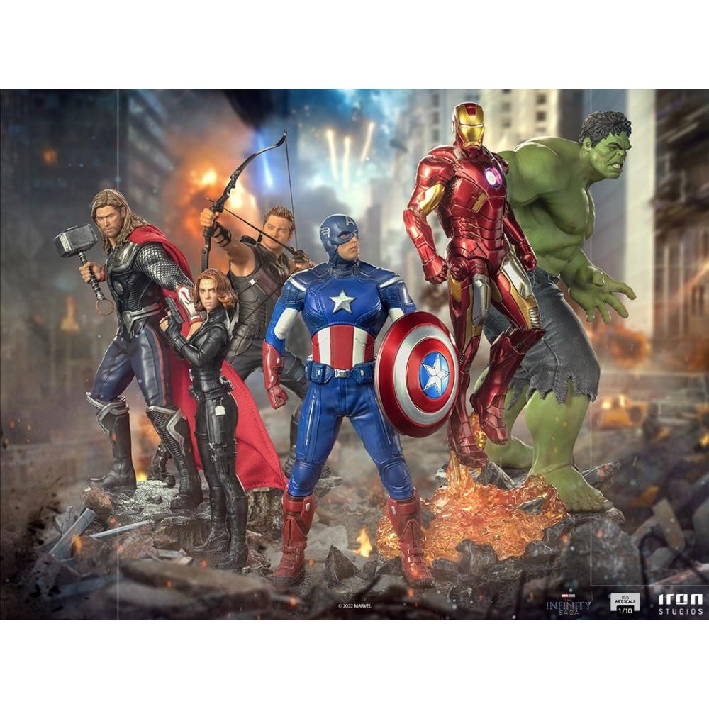 THE INFINITY SAGA HAWKEYE BATTLE OF NY BDS ART SCALE 1/10 STATUA FIGURE IRON STUDIOS