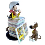 PLASTOY LUCKY LUKE PILE OF COMICS 30CM STATUE RESIN FIGURE