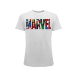 MAGLIA T SHIRT MARVEL LOGO COMICS BIANCA