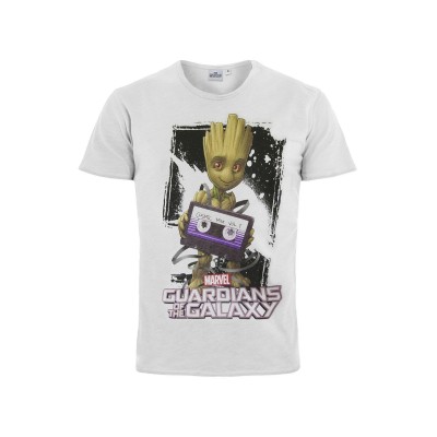 T SHIRT GUARDIANS OF THE GALAXY GROOT WHITE