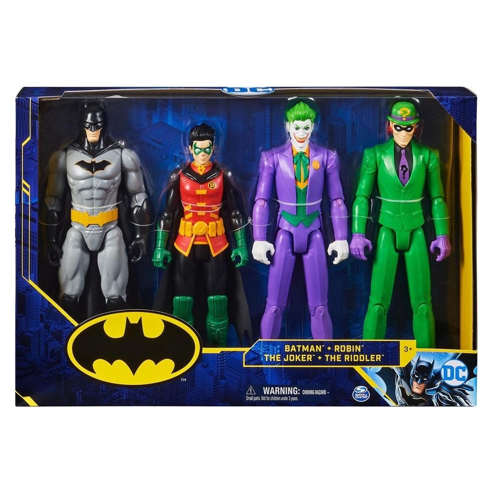 BATMAN ROBIN THE JOKER THE RIDDLER 30CM ACTION FIGURES SPIN MASTER