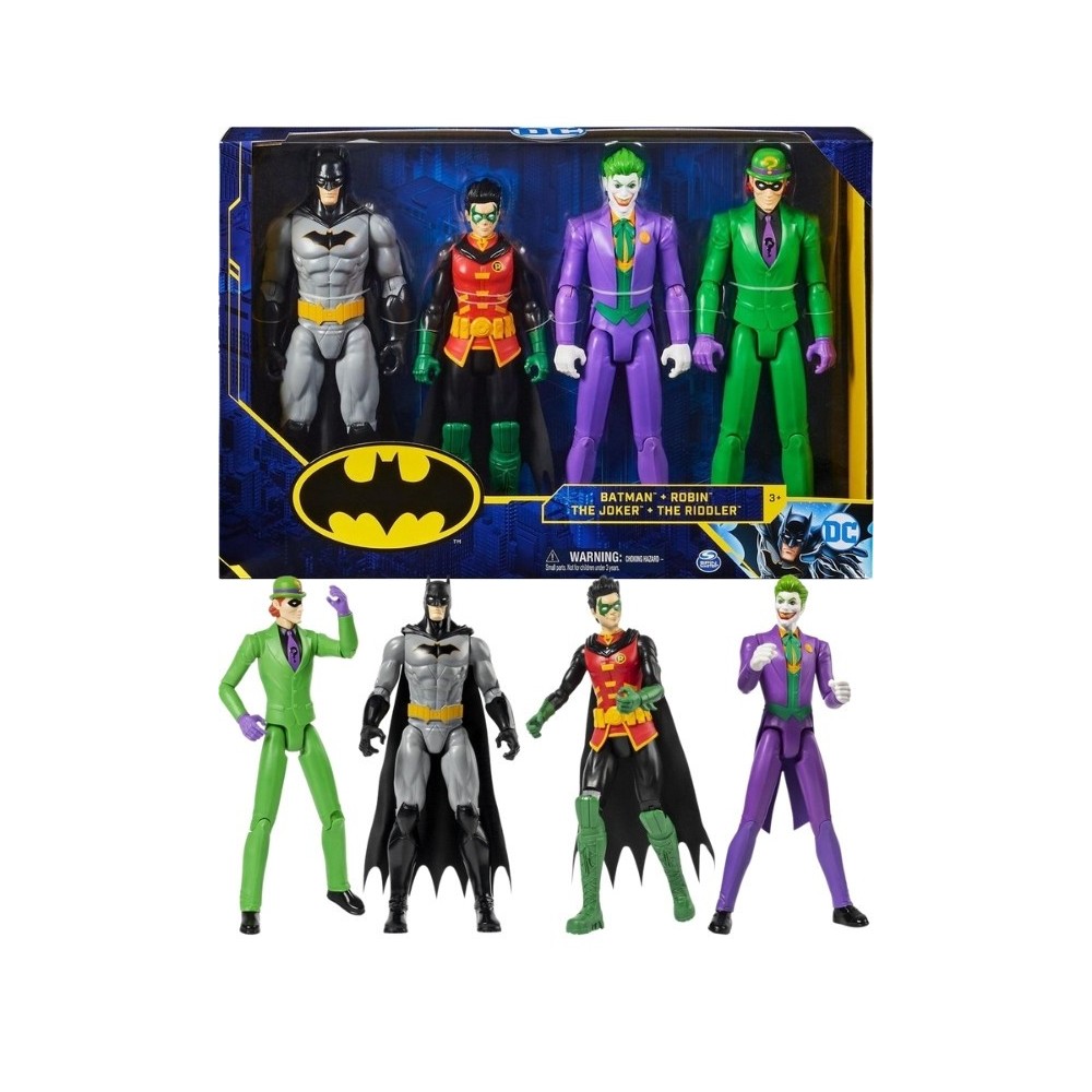 BATMAN ROBIN THE JOKER THE RIDDLER 30CM ACTION FIGURES SPIN MASTER