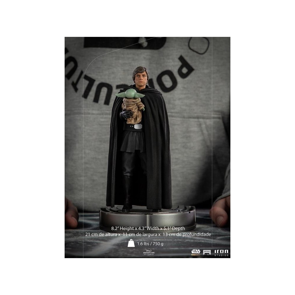 STAR WARS THE MANDALORIAN LUKE SKYWALKER AND GROGU BDS ART SCALE 1/10 STATUA FIGURE IRON STUDIOS