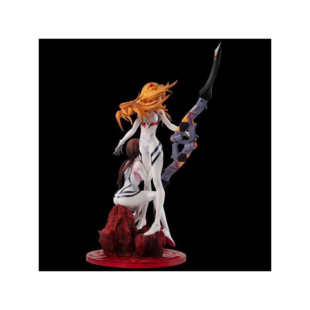 MEGAHOUSE EVANGELION 3.0 + 1.0 THRICE UPON A TIME ASUKA AND MARI GEM STATUE FIGURE