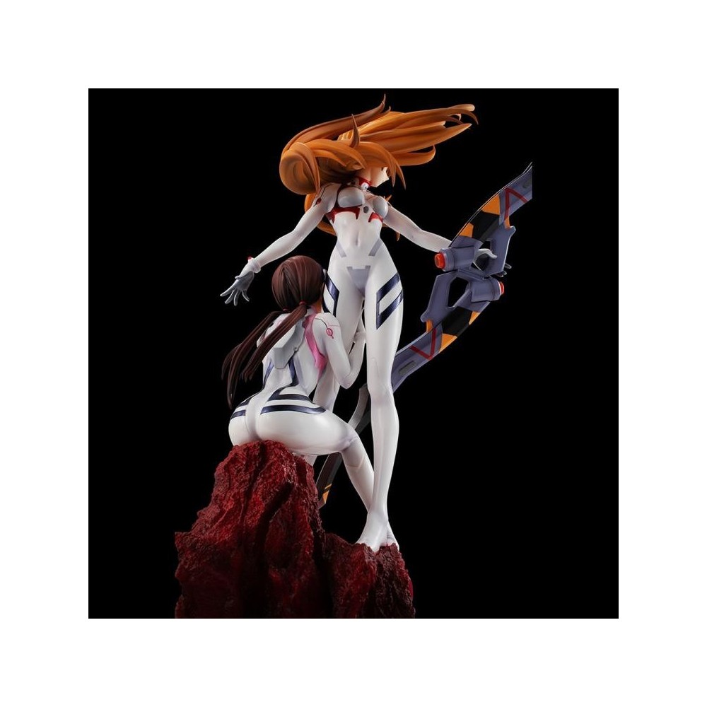 MEGAHOUSE EVANGELION 3.0 + 1.0 THRICE UPON A TIME ASUKA AND MARI GEM STATUE FIGURE