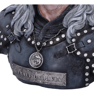 THE WITCHER GERALT OF RIVIA BUSTO STATUA RESINA 40CM FIGURE NEMESIS NOW