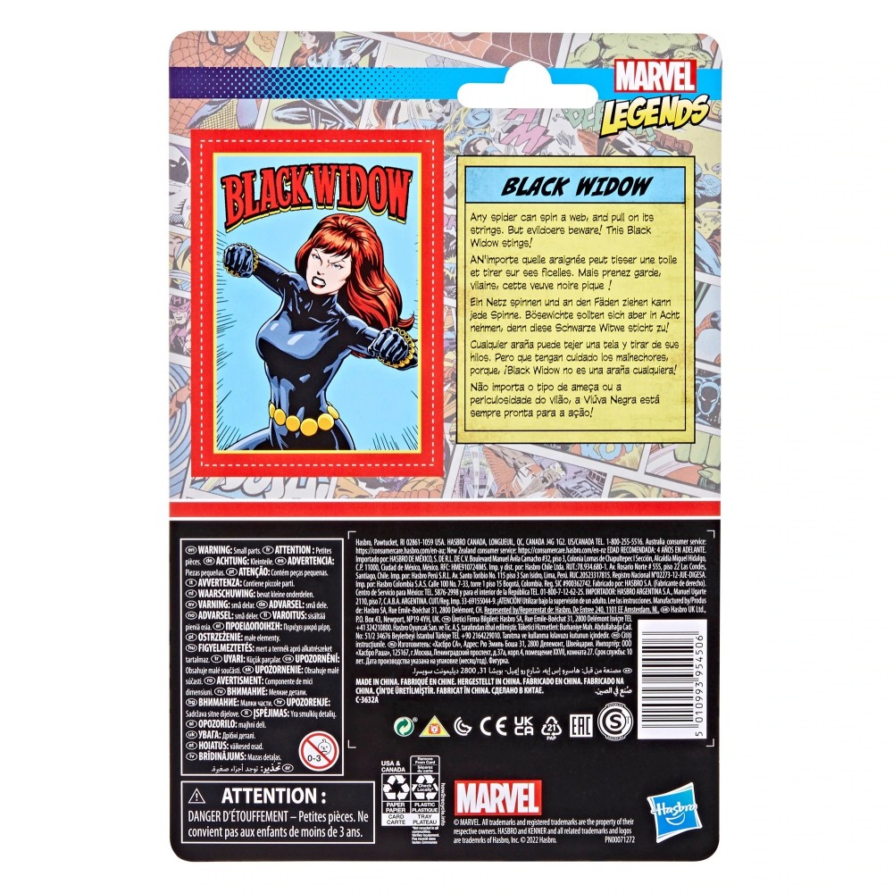 HASBRO MARVEL LEGENDS RETRO COLLECTION BLACK WIDOW ACTION FIGURE