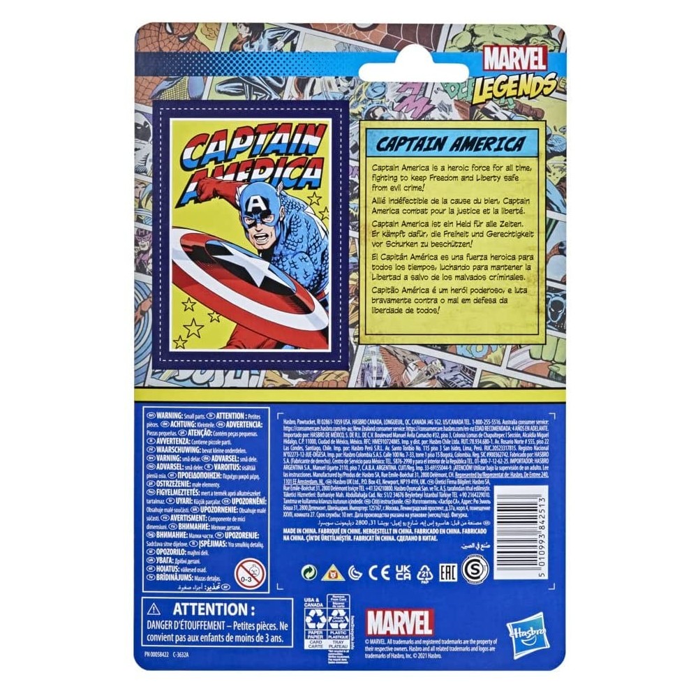 MARVEL LEGENDS RETRO COLLECTION CAPTAIN AMERICA ACTION FIGURE HASBRO