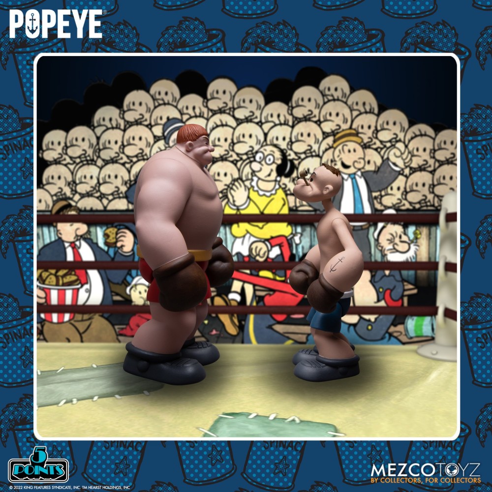 POPEYE 5 POINTS POPEYE AND OXHEART BOX SET ACTION FIGURE MEZCO TOYS