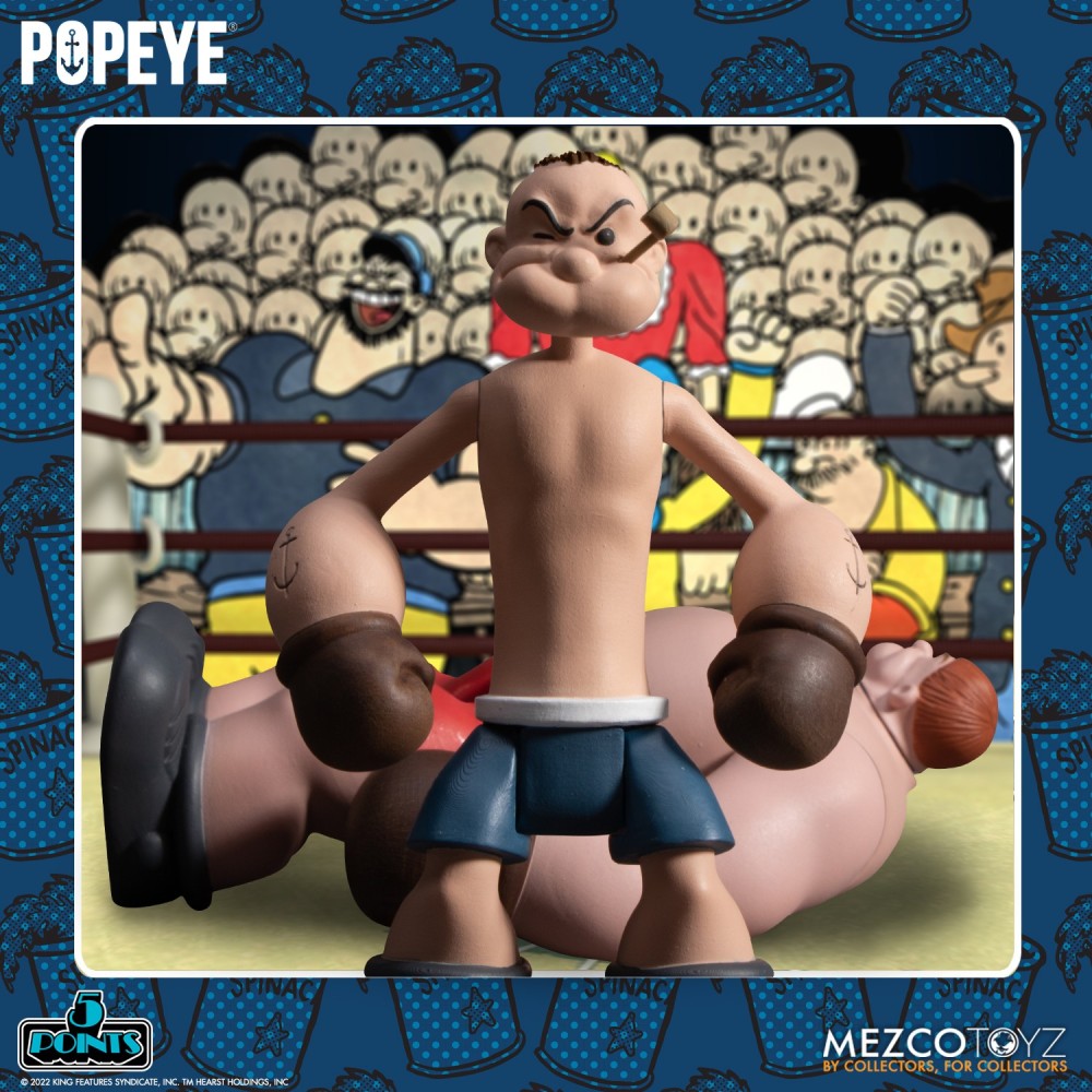 POPEYE 5 POINTS POPEYE AND OXHEART BOX SET ACTION FIGURE MEZCO TOYS