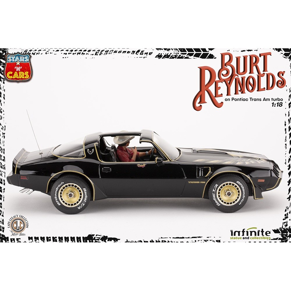 BURT REYNOLDS ON PONTIAC TRANS AM TURBO 1/18 SCALE FIGURE REPLICA INFINITE STATUE
