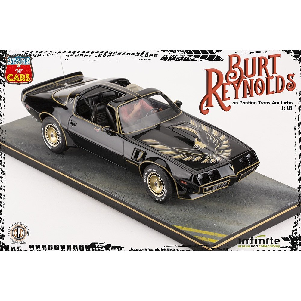 BURT REYNOLDS ON PONTIAC TRANS AM TURBO 1/18 SCALE FIGURE REPLICA INFINITE STATUE